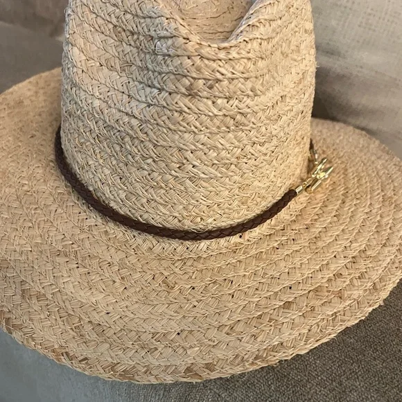 🆕 Lauren Ralph Lauren Raffia Rope Fedora Hat - Picture 8 of 17